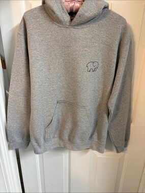Ivory Ella Gray women’s Hoodie with Small Elephant Logo